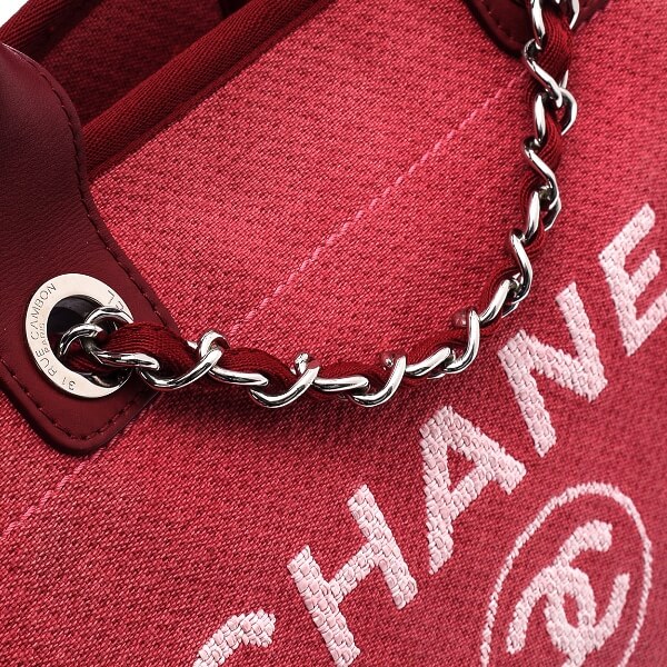 Chanel - Pink Canvas Deauville Shopping Tote Bag